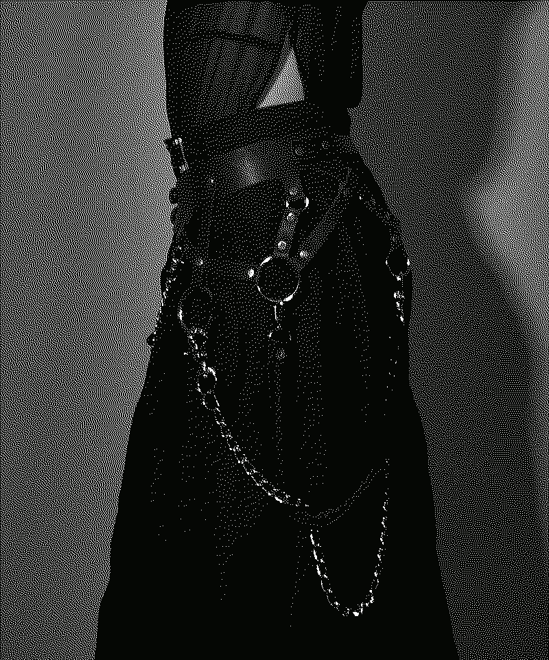 Leather belt with chains