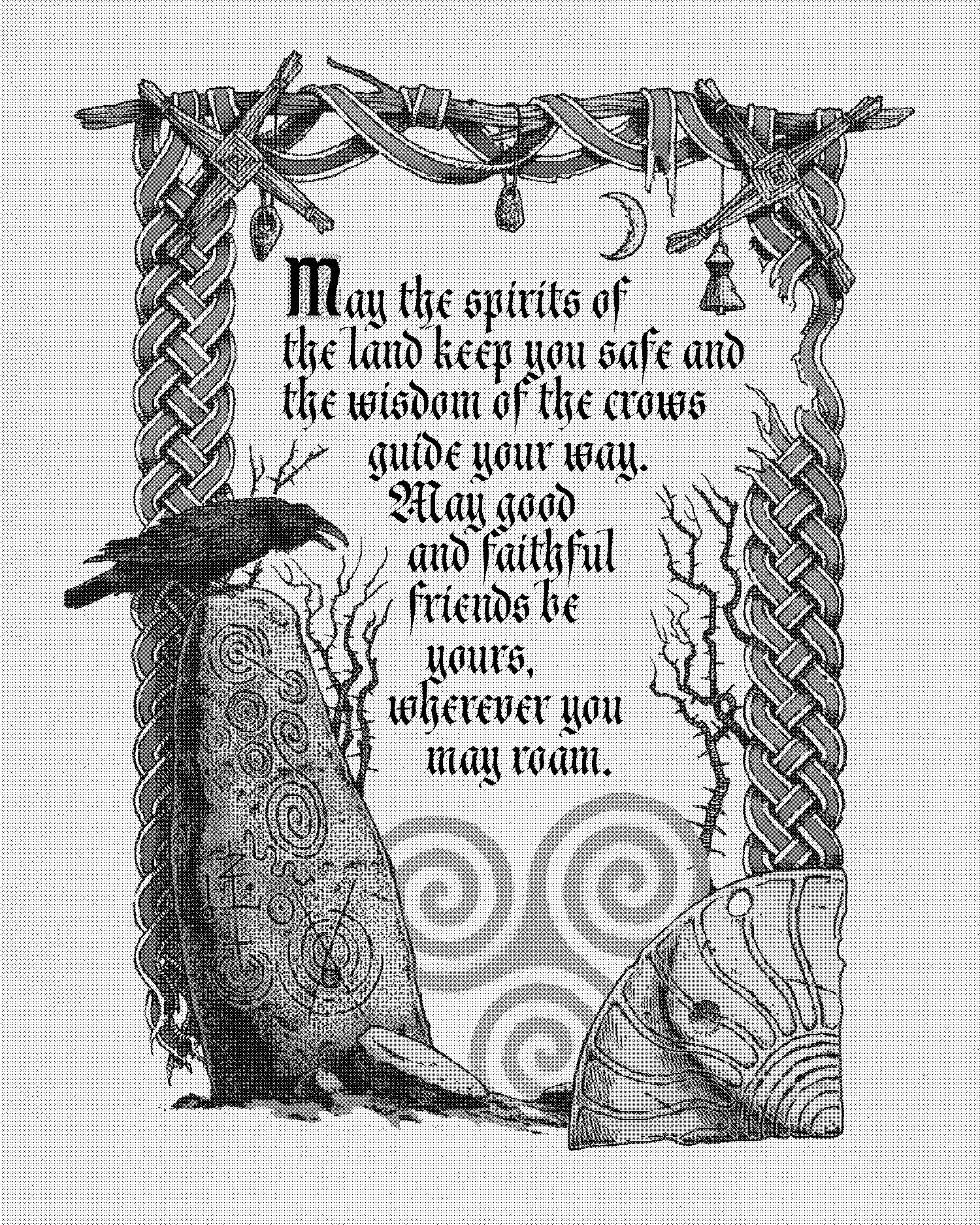 Irish pagan blessing illustration