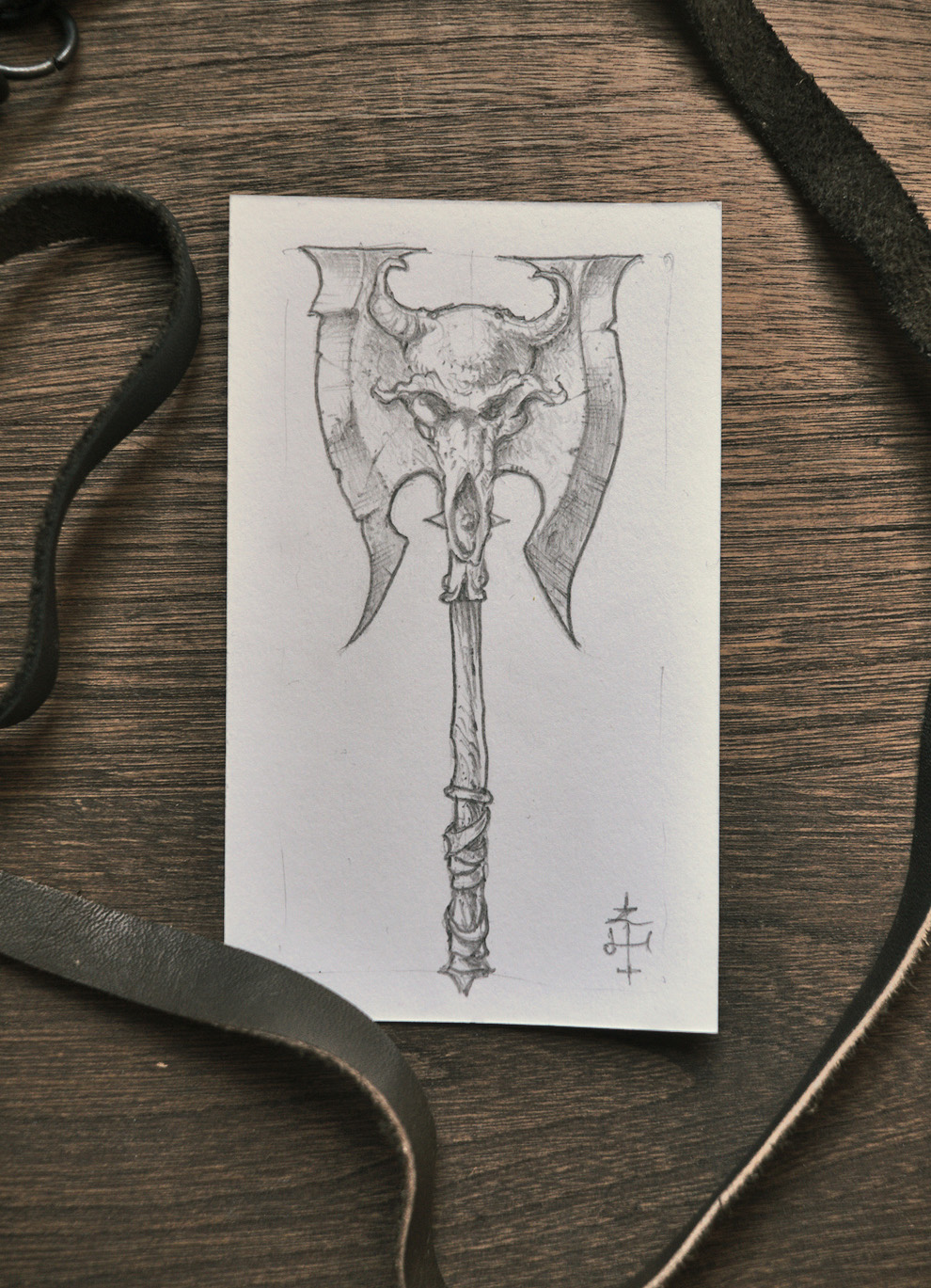 fantasy axe drawing