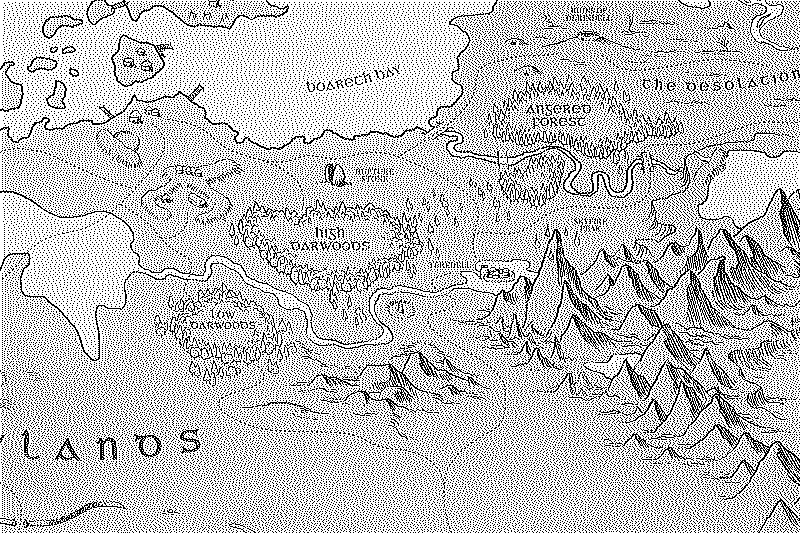 Detail of the south east, around teredell and the darkwoods