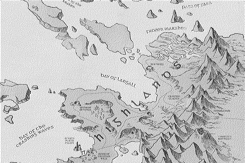 Detail of the highlands of the east with their tall mountains and fjords