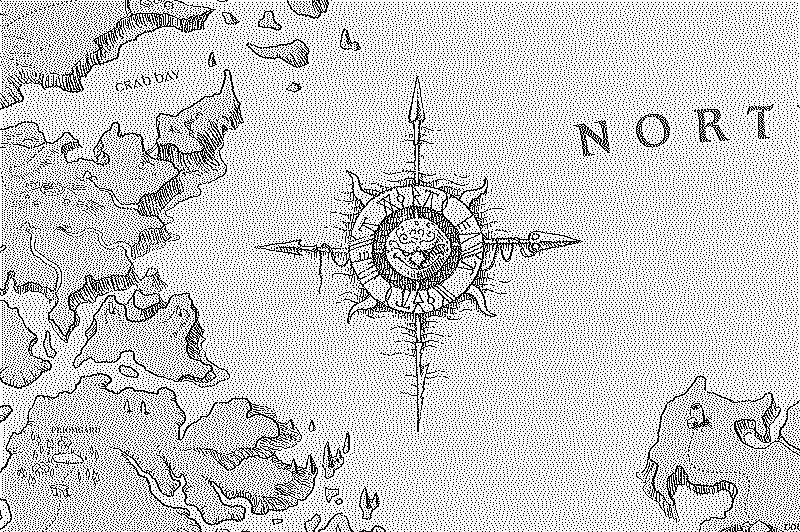 Compass with mo-koon face and directions in runes