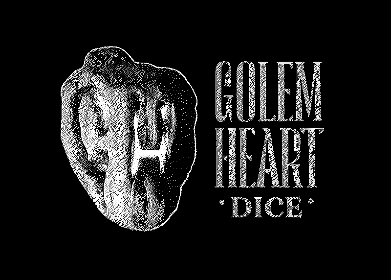 Golem Heart Dice logo with a golem heart symbol