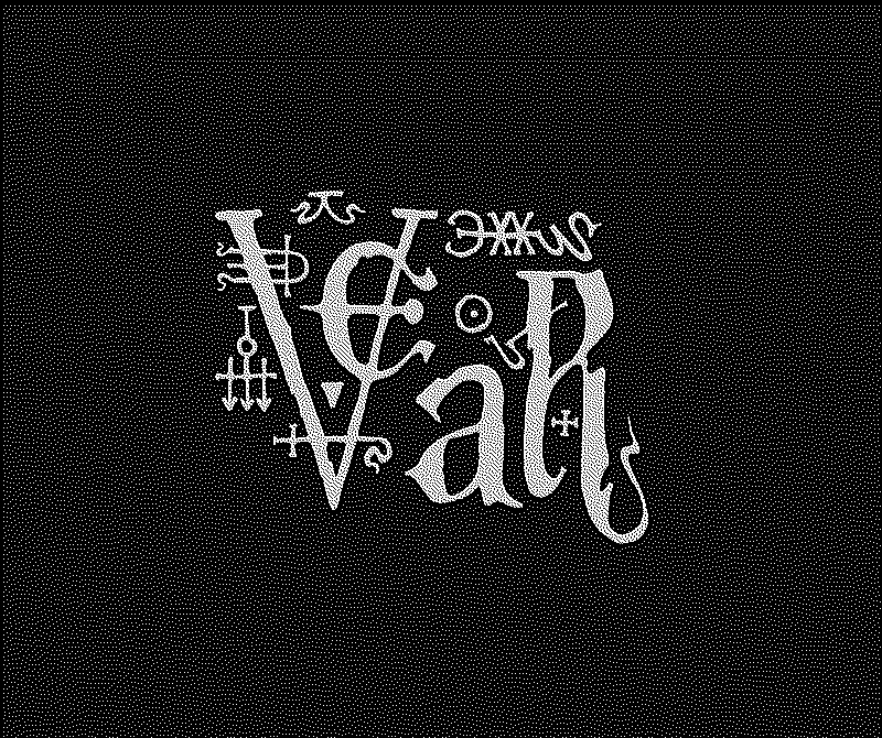 Logo for vear, occult-like symbols and letters overlapping each others