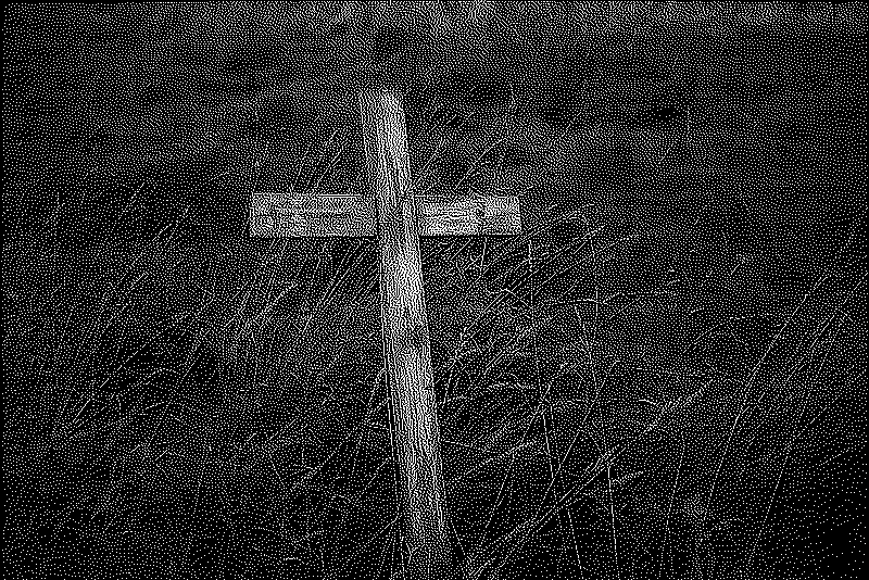 A lonely wooden cross