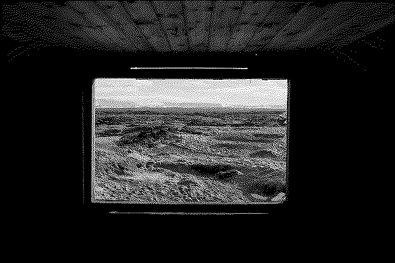 Icelandic landscape from the window of an abandoned house