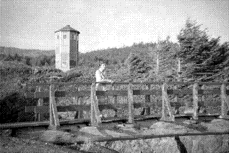 The radio tower and a bridge that leads to the point, taken in 1955