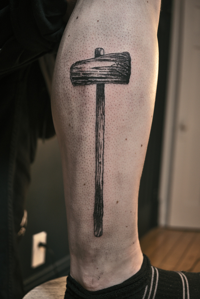 Nail and Bloody Hammer tattoo by Papanatos Tattoos  Best Tattoo Ideas  Gallery